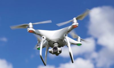 Drone Flying in blue skies - Sky News