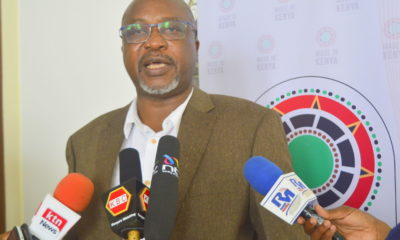 Peter Ochieng, director Research and Innovation at Kenya Export Promotion and Branding Agency (KEPROBA) speaks to the media during the Coast Region Export Trade Facilitation Programme at the Pride Inn Hotel, Mombasa.