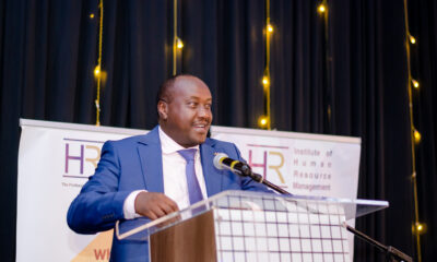 Chief Guest Amos Gathecha, PS State Department for Public Service, making his speech during the IHRM HR Awards 2022 Gala at Movenpick Hotel..jpg